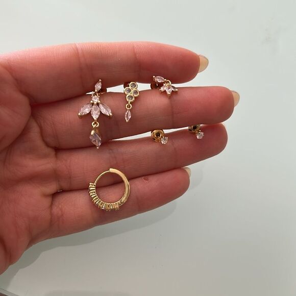 Gold Earring Set A1055 - Picture 4 of 4